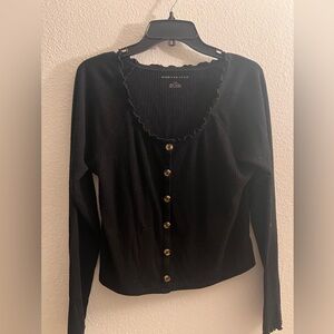 black american eagle ribbed long sleeve